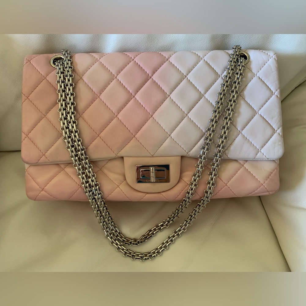 Chanel 2.55 Reissue Maxi 227 Pink White Degrade Ombré Flap